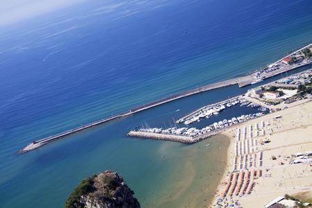 Terracina in Lazio Italy from aboveの写真素材