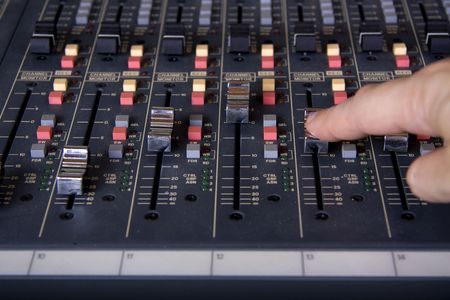 Pro mixing pult at a recording studioの写真素材