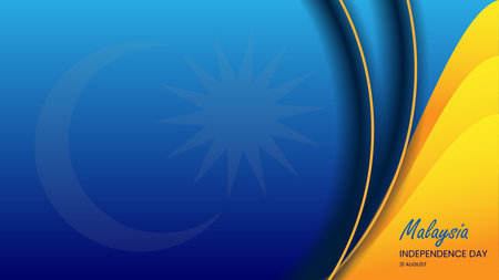 malaysia national day horizontal presentation background realistic modern design blue backgroundのイラスト素材