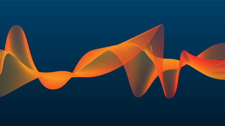 Modern wavy lines with colorful bright soft orange gradient colors.