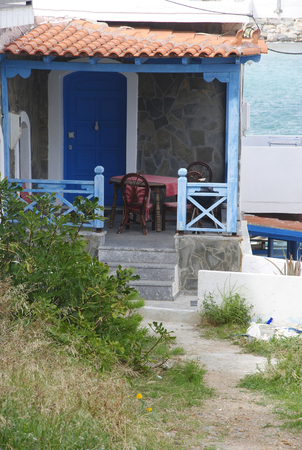 mediterranean hut near the port of Sisi on Crete in Greeceの写真素材