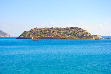 view on the Spinalonga island at Crete in Greeceの写真素材