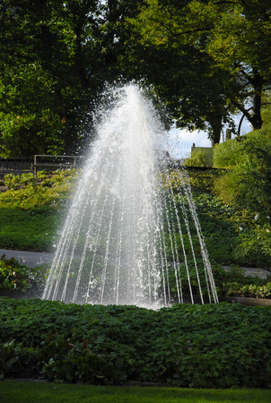 Splashing water out of a fountain in the famousの写真素材