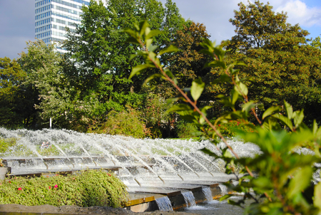Splashing water out of a fountain in the famousの写真素材