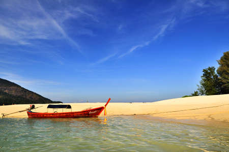 Boat on beautiful beachのeditorial素材