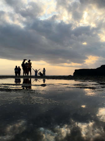 sunset at tanah lot bali indonesia