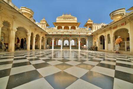 Courtyard at City Palace, Udaipurのeditorial素材