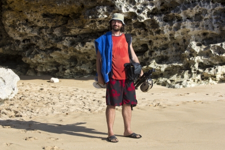 Photographer at beachの写真素材