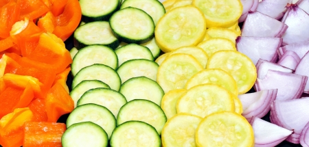 cut vegetables for a healthy mealの写真素材