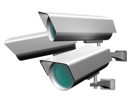 Security camera equipment for video surveillance and property protectionの写真素材