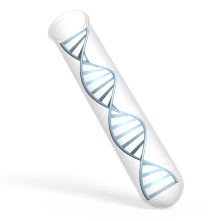 Genetic research concept of human DNA inside a lab test tubeの写真素材