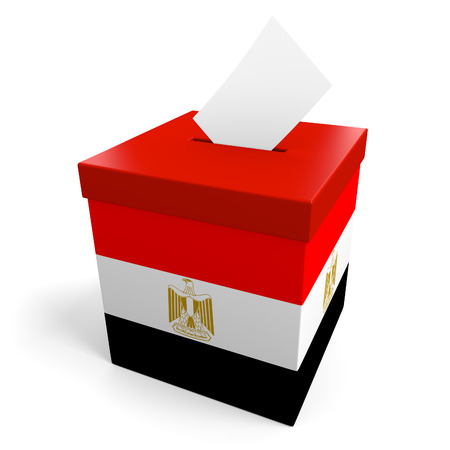 Egypt election ballot box for collecting votesの写真素材