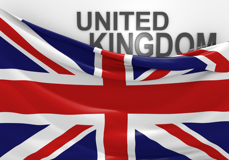 United Kingdom flag and country nameの写真素材