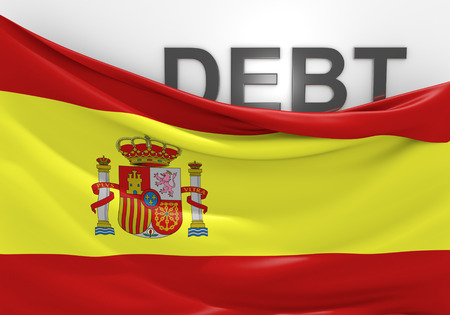 Spain national debt and budget deficit financial crisisの写真素材