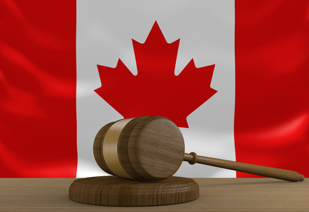 Canada law and justice system with national flagの写真素材