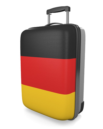 Germany vacation destination concept of a flag painted travel suitcaseの写真素材