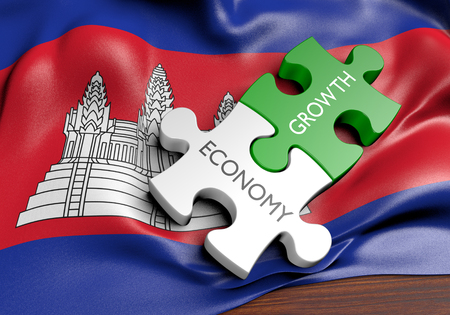 Cambodia economy and financial market growth concept, 3D renderingの写真素材