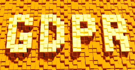 Three-dimensional text of GDPR, the General Data Protection Regulation privacy law causing internet confusion, 3D renderingの写真素材