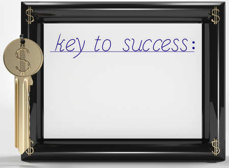 Board with the words  key to success  and the key with a dollar signの写真素材