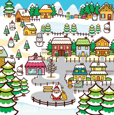 Christmas Townのイラスト素材