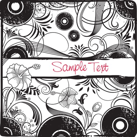 Grunge Floral Frame 6のイラスト素材