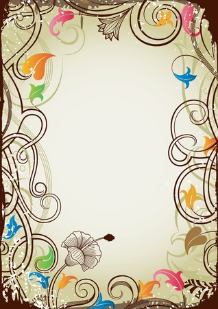 Abstract Floral Frameのイラスト素材