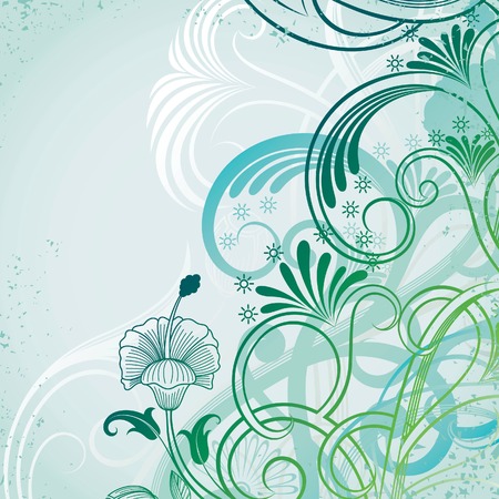 Abstract Floral Scrollのイラスト素材