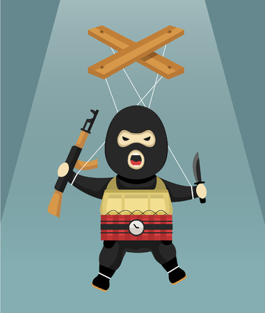 terrorist-puppet flatのイラスト素材