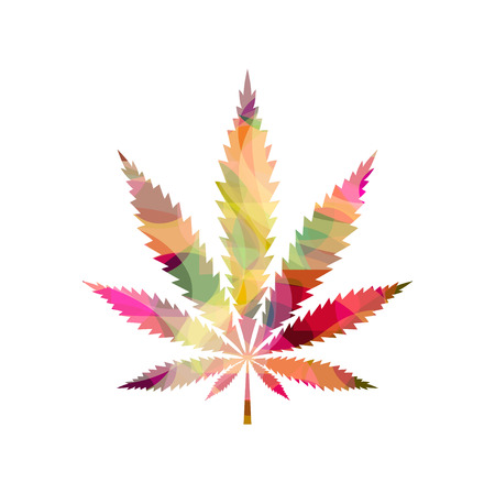 Tie Dyed Pot Leaf abstract psychedelicのイラスト素材