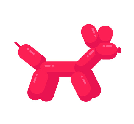 Ballon dog. Vector flat cartoon character illustration icon design. Isolated on white background.Pink ballon dog conceptのイラスト素材