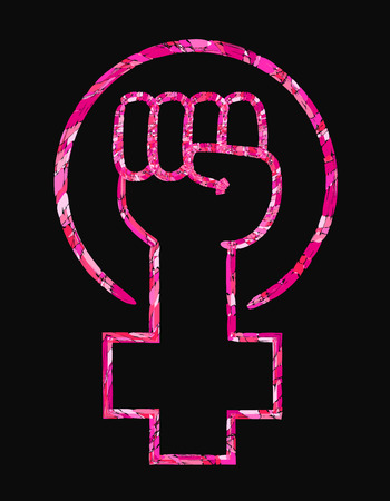 Feminist slogan girl power Vector illustrationのイラスト素材