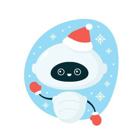 Cute smiling robot, bot with 404 error. Vector modern flat cartoon character illustration.Isolated on white background.Page not found, 404 conceptのイラスト素材