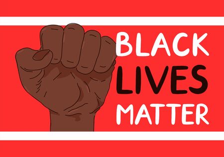 Black Lives Matter protest banner. Vector trendy style illustration poster design. Anti racism, human rights conceptのイラスト素材