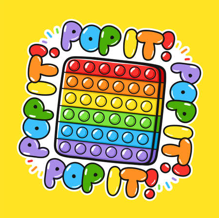 Funny  fidget sensory toy template design. Vector hand drawn cartoon illustration icon.のイラスト素材