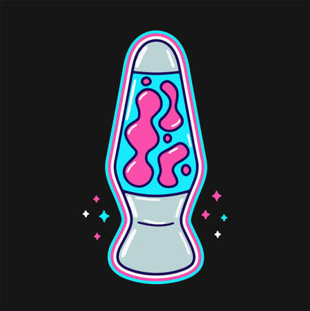 Funny hippie 70s style lava light lamp t-shirt print.のイラスト素材