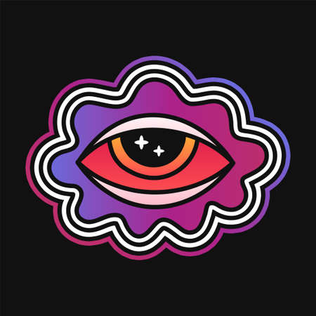 Red eye t-shirt print design.のイラスト素材