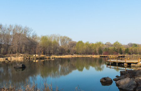 Jilin moon lake sceneryの写真素材