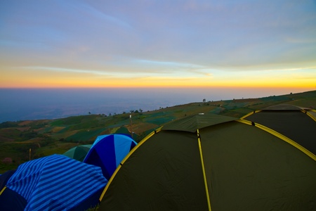Camping on the mountain.の写真素材