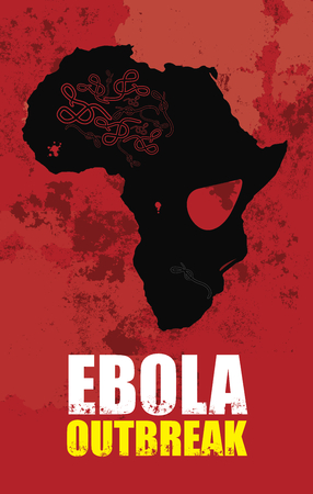Ebola outbreak and Africa map which looks like a skullのイラスト素材