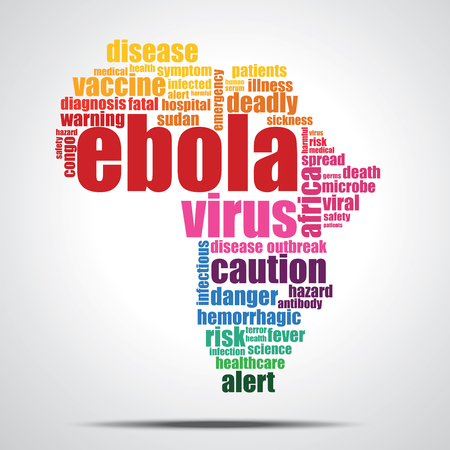 Ebola virus word cloud- Its shape is African continentのイラスト素材