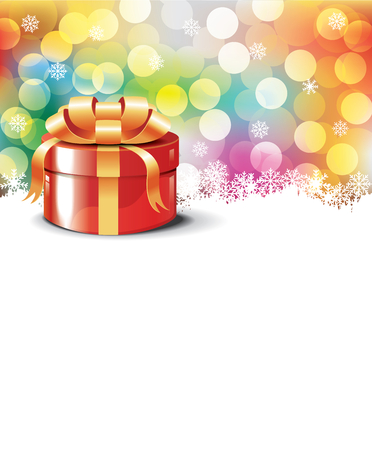 Christmas gift on colorful  bokeh backgroundのイラスト素材
