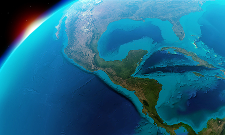 North America including Mexico,Costa Rica, Cuba,Bahamas, some parts of usa and so onの写真素材