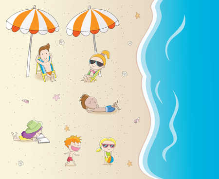 Summer holiday on the beachのイラスト素材