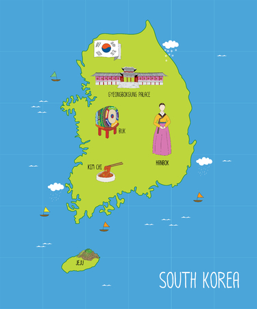 South Korea Mapのイラスト素材