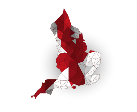 Low poly England map on a waving flagのイラスト素材