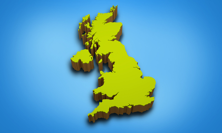 3D map of United Kingdomの写真素材