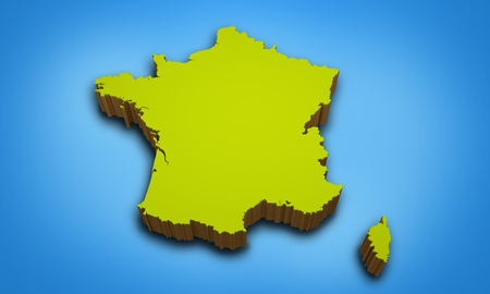 3D map of Franceの写真素材