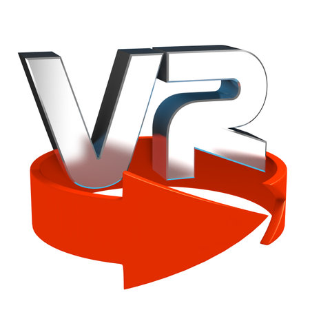 Virtual Reality (VR) symbol - 3D renderingの写真素材