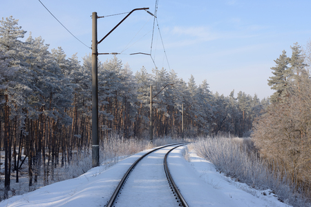 Frosty railwayの写真素材