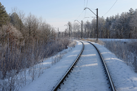 Frosty railwayの写真素材